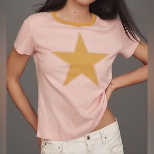 Letluv Star Short-Sleeve Ringer Crew-Neck Tee